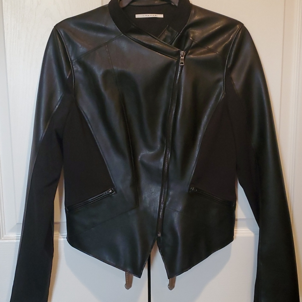 T  Tahari Driana Leather Jacket